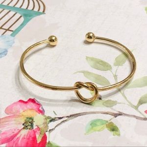 Charming Charlie Bracelet Gold Tone Knot Open Cuff